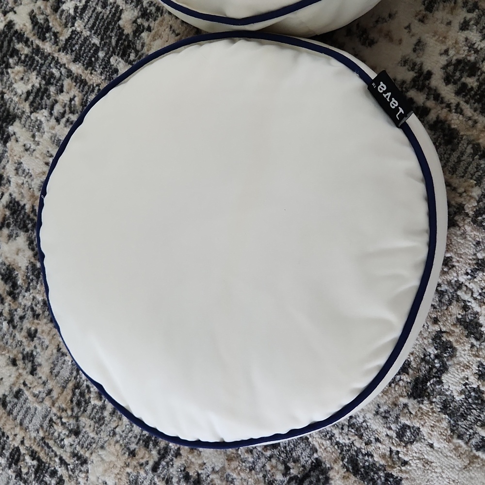 Coastal Boucle Applique Pillows Round Set of 3 - Picture 7 of 17